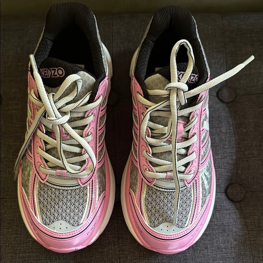 Kenzo Pace Sneakers in Vibrant Pink and Gray size US 6.5 EUR 38 - Picture 2 of 5